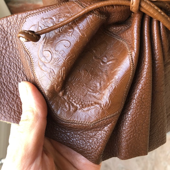 Carlos Falchi vintage brown Buffalo leather signature tote - Picture 3 of 16